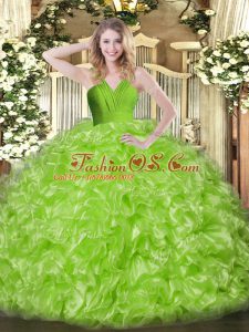 Affordable Ruffles Quinceanera Dress Zipper Sleeveless Floor Length
