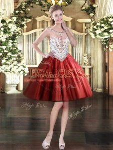 Mini Length Zipper Homecoming Dress Wine Red for Prom and Party with Beading