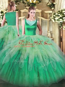 Charming Multi-color Sleeveless Beading and Ruffles Floor Length 15 Quinceanera Dress