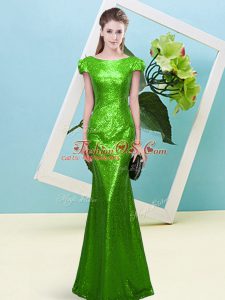 Customized Floor Length Zipper Evening Dress for Prom and Party with Sequins