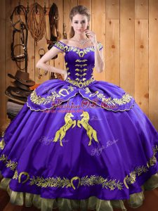 Amazing Satin and Organza Sleeveless Floor Length Ball Gown Prom Dress and Beading and Embroidery