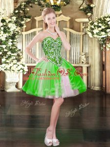 Sweet Prom Evening Gown Prom and Party with Beading Sweetheart Sleeveless Lace Up