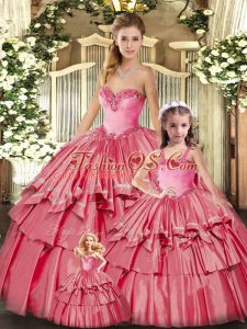 Discount Sleeveless Ruffled Layers Lace Up Quince Ball Gowns