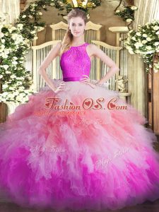 Perfect Floor Length Ball Gowns Sleeveless Multi-color Vestidos de Quinceanera Zipper