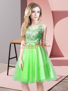 Custom Design Evening Dress Prom and Party with Beading Scoop Sleeveless Zipper