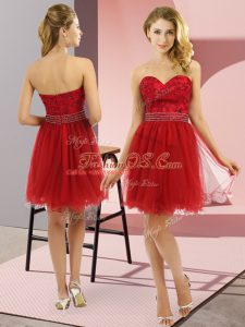 Mini Length Wine Red Homecoming Dress Sweetheart Sleeveless Zipper