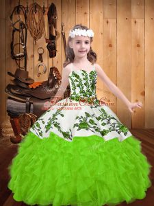 Straps Sleeveless Lace Up Pageant Dress Wholesale Organza