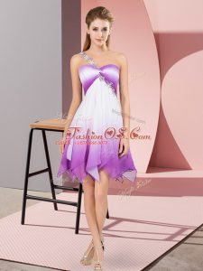 Multi-color Fading Color Lace Up Prom Dress Sleeveless Asymmetrical Beading