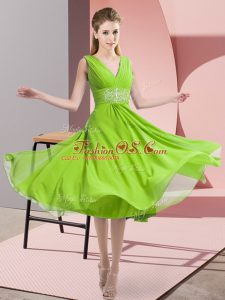 Sleeveless Chiffon Side Zipper Wedding Guest Dresses for Prom and Party and Wedding Party