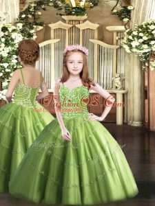 Sleeveless Beading Lace Up Pageant Dress for Teens