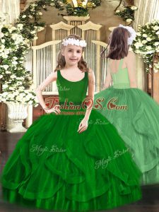 Sleeveless Beading and Ruffles Zipper Pageant Gowns