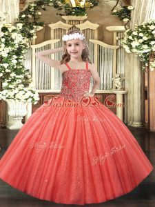 Sleeveless Beading Lace Up High School Pageant Dress