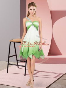 Extravagant Multi-color Sleeveless Beading Asymmetrical Homecoming Dress