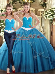 Fashionable Tulle Sleeveless Floor Length Quinceanera Gown and Beading