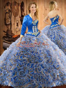 Multi-color Sweetheart Neckline Embroidery Quinceanera Dresses Sleeveless Lace Up