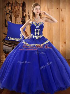 Enchanting Floor Length Ball Gowns Sleeveless Blue 15 Quinceanera Dress Lace Up