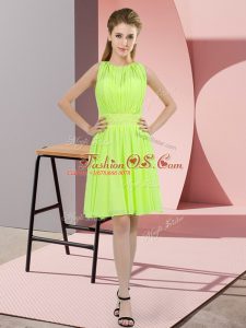 Yellow Green Zipper Quinceanera Court Dresses Sequins Sleeveless Knee Length