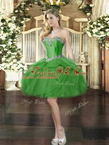Designer Mini Length Ball Gowns Sleeveless Green Homecoming Dress Lace Up