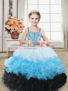 Trendy Sweetheart Sleeveless Lace Up Custom Made Pageant Dress Multi-color Organza