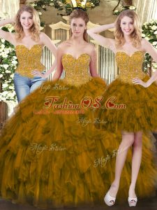 Colorful Floor Length Olive Green 15 Quinceanera Dress Sweetheart Sleeveless Lace Up