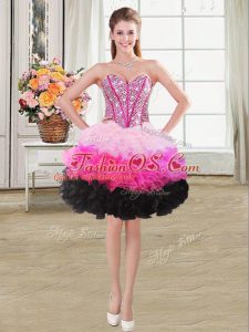 New Arrival Multi-color Sleeveless Organza Lace Up Prom Evening Gown for Prom and Party