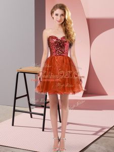Glorious Sweetheart Sleeveless Tulle Prom Party Dress Sequins Zipper