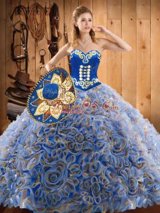 With Train Multi-color 15th Birthday Dress Sweetheart Sleeveless Sweep Train Lace Up