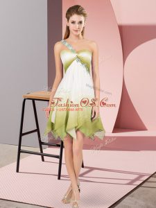One Shoulder Sleeveless Fading Color Beading Lace Up