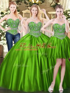 Sleeveless Beading Lace Up Quinceanera Dress
