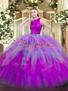 Best Selling Multi-color Sleeveless Organza Clasp Handle Sweet 16 Dresses for Military Ball and Sweet 16 and Quinceanera