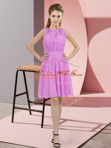 Exquisite Lilac Scoop Zipper Sequins Dama Dress Sleeveless