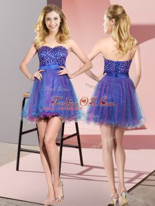 Superior Sleeveless Beading and Sequins Lace Up Bridesmaids Dress
