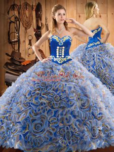 Floor Length Multi-color 15th Birthday Dress Sweetheart Sleeveless Lace Up