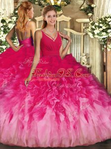 Flirting Multi-color Sleeveless Ruffles Floor Length Sweet 16 Dresses