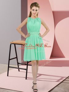 Custom Design Apple Green Sleeveless Sequins Knee Length Quinceanera Dama Dress