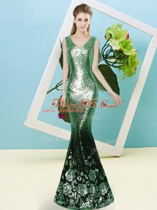 Floor Length Prom Party Dress Sequined Sleeveless Sequins