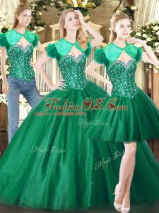 Trendy Floor Length Green Vestidos de Quinceanera Sweetheart Sleeveless Lace Up