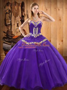 Sweet Floor Length Ball Gowns Sleeveless Purple Vestidos de Quinceanera Lace Up