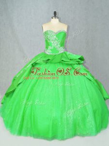 Artistic Quinceanera Dress Tulle Brush Train Sleeveless Embroidery