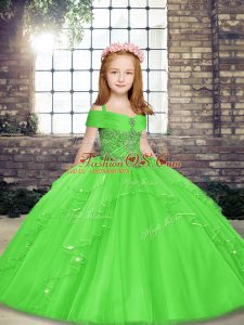 Sleeveless Beading Lace Up Pageant Dress