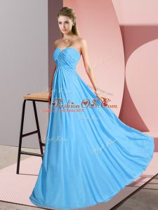 Chiffon Sleeveless Floor Length Prom Dress and Ruching