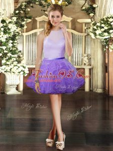 Sleeveless Zipper Mini Length Ruffles Evening Dress