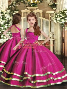 Sleeveless Ruffled Layers and Ruching Lace Up Little Girls Pageant Dress Wholesale