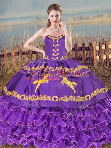Low Price Purple Quinceanera Dresses Sweetheart Sleeveless Lace Up