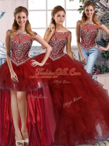 High Class Sleeveless Beading and Ruffles Zipper Sweet 16 Quinceanera Dress