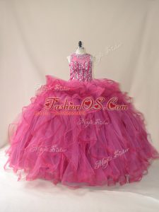Ball Gowns Sleeveless Burgundy Quinceanera Gowns Brush Train Lace Up
