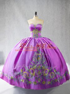 Lilac Quinceanera Gown Sweetheart Sleeveless Lace Up