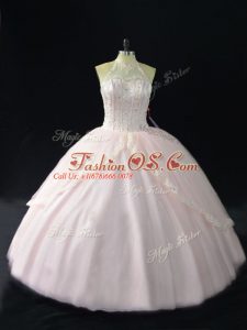 Designer Sleeveless Lace Up Floor Length Beading and Appliques Sweet 16 Quinceanera Dress