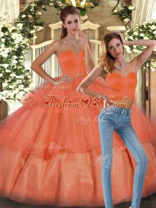 Glamorous Organza Sleeveless Floor Length Quinceanera Dresses and Ruffled Layers