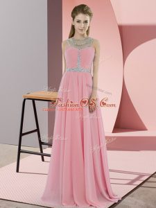 Most Popular Chiffon Sleeveless Floor Length Prom Evening Gown and Beading